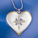My Blessed Daughter Diamond And Sapphire Pendant Necklace Jewelry
